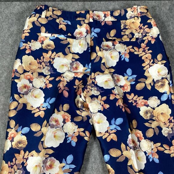 J. Crew Collection Silk Antique Floral Poppy Shantung Trouser Pants Size 4 - Picture 13 of 13